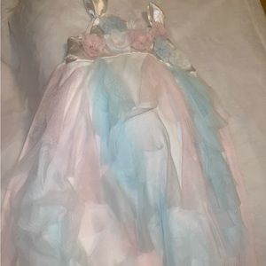 Girls satin ruffle size 5 dress